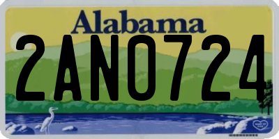 AL license plate 2AN0724