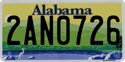 AL license plate 2AN0726