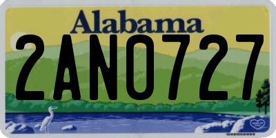 AL license plate 2AN0727