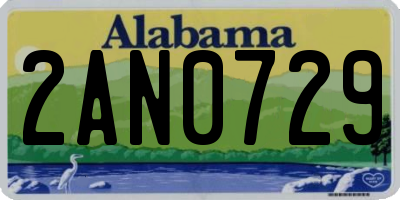 AL license plate 2AN0729
