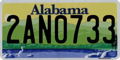 AL license plate 2AN0733