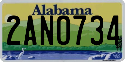 AL license plate 2AN0734