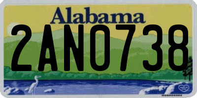 AL license plate 2AN0738