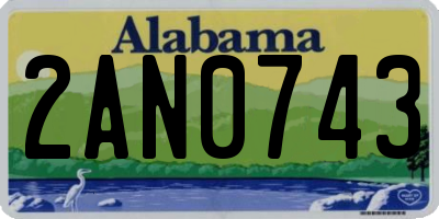 AL license plate 2AN0743