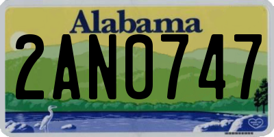 AL license plate 2AN0747