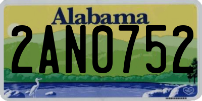 AL license plate 2AN0752