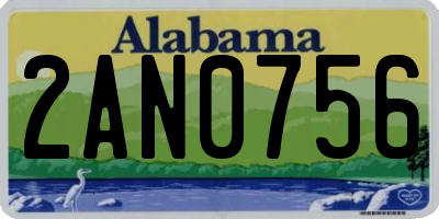 AL license plate 2AN0756