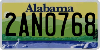 AL license plate 2AN0768