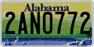 AL license plate 2AN0772