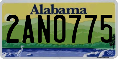 AL license plate 2AN0775