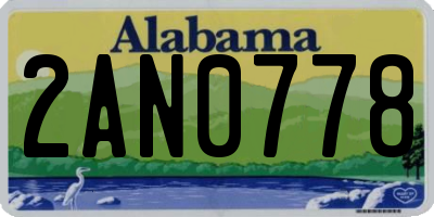 AL license plate 2AN0778