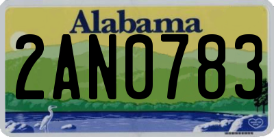 AL license plate 2AN0783