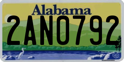 AL license plate 2AN0792