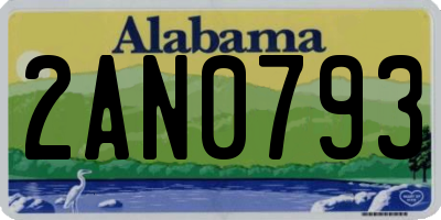 AL license plate 2AN0793