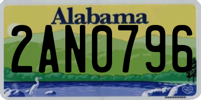 AL license plate 2AN0796