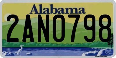 AL license plate 2AN0798