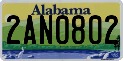 AL license plate 2AN0802