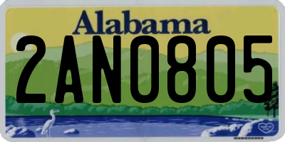 AL license plate 2AN0805