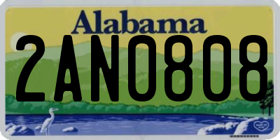AL license plate 2AN0808