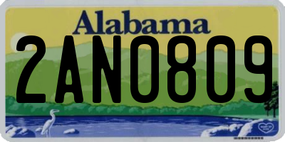 AL license plate 2AN0809