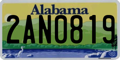 AL license plate 2AN0819