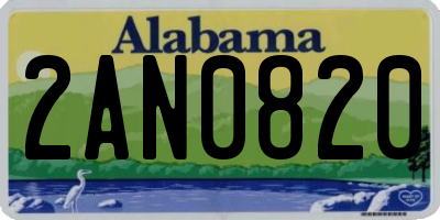 AL license plate 2AN0820