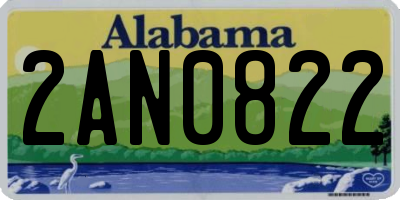 AL license plate 2AN0822