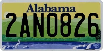 AL license plate 2AN0826