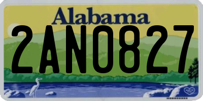 AL license plate 2AN0827