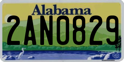 AL license plate 2AN0829