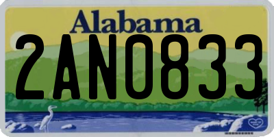 AL license plate 2AN0833