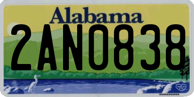 AL license plate 2AN0838