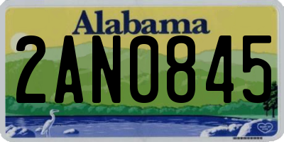 AL license plate 2AN0845