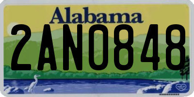 AL license plate 2AN0848