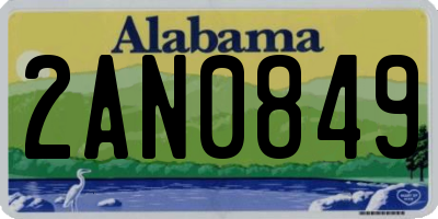 AL license plate 2AN0849