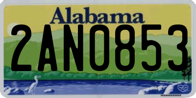 AL license plate 2AN0853
