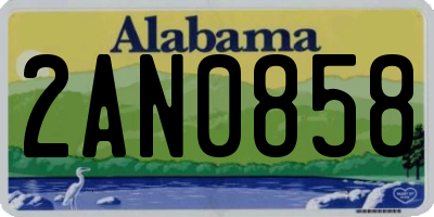 AL license plate 2AN0858