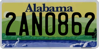 AL license plate 2AN0862