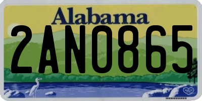 AL license plate 2AN0865