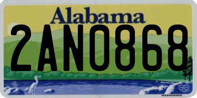 AL license plate 2AN0868