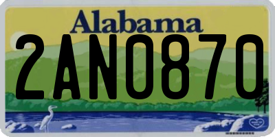 AL license plate 2AN0870