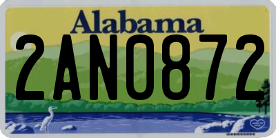 AL license plate 2AN0872