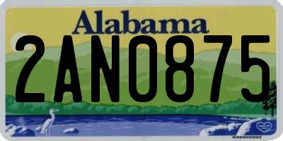 AL license plate 2AN0875