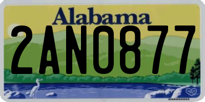 AL license plate 2AN0877