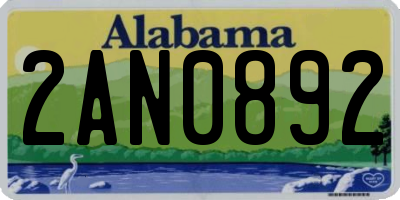 AL license plate 2AN0892