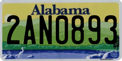 AL license plate 2AN0893