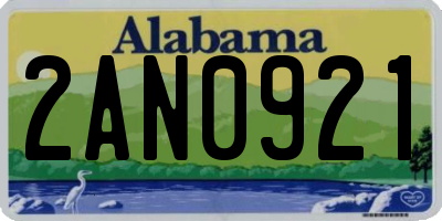 AL license plate 2AN0921