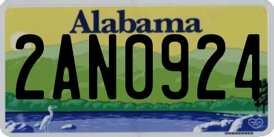 AL license plate 2AN0924
