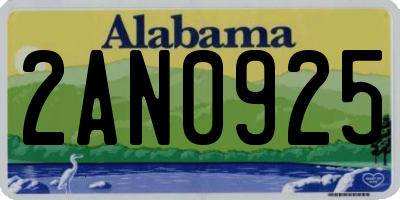 AL license plate 2AN0925