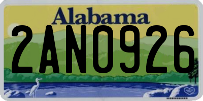 AL license plate 2AN0926
